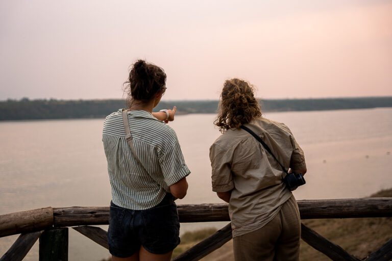 People watching the view