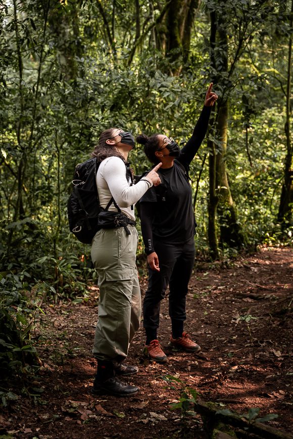 two people in Kibale Forest during Uganda Nomads roadtrip