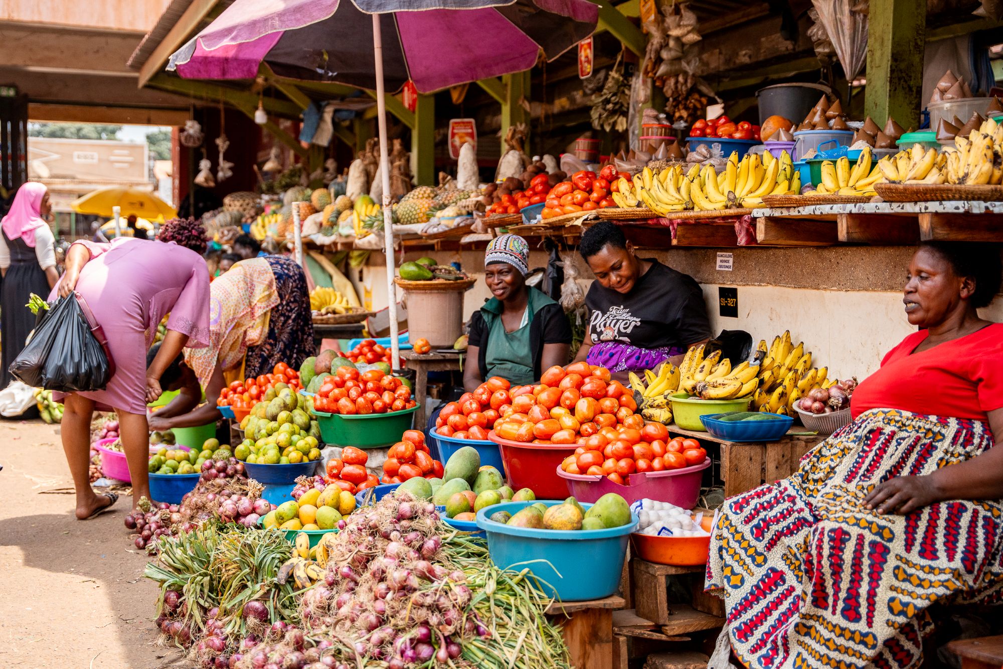 A local market in Uganda