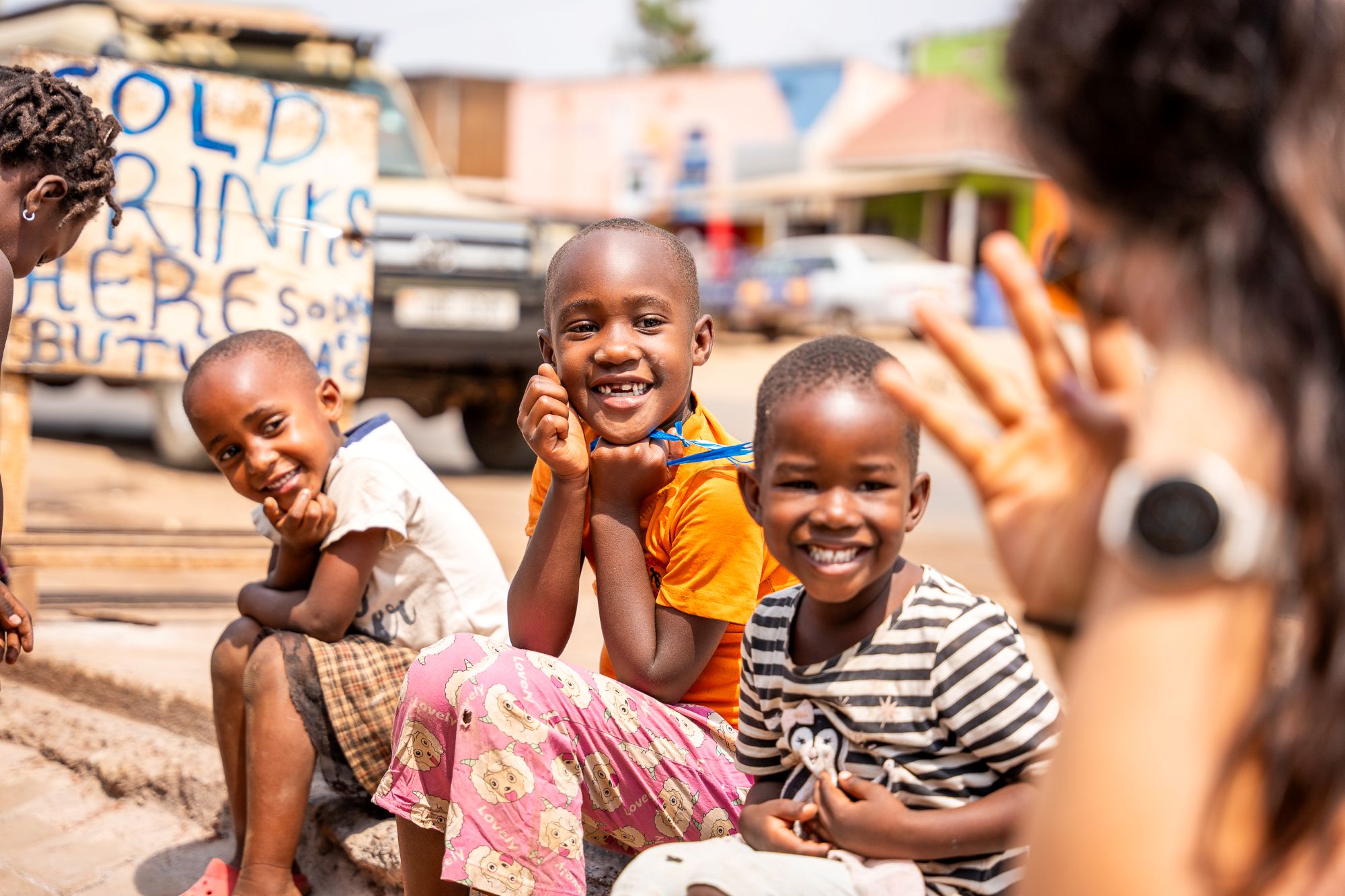 A group of happy Ugandan children